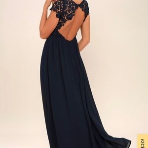 Lulu’s “The Greatest” Navy Blue Floor length dress